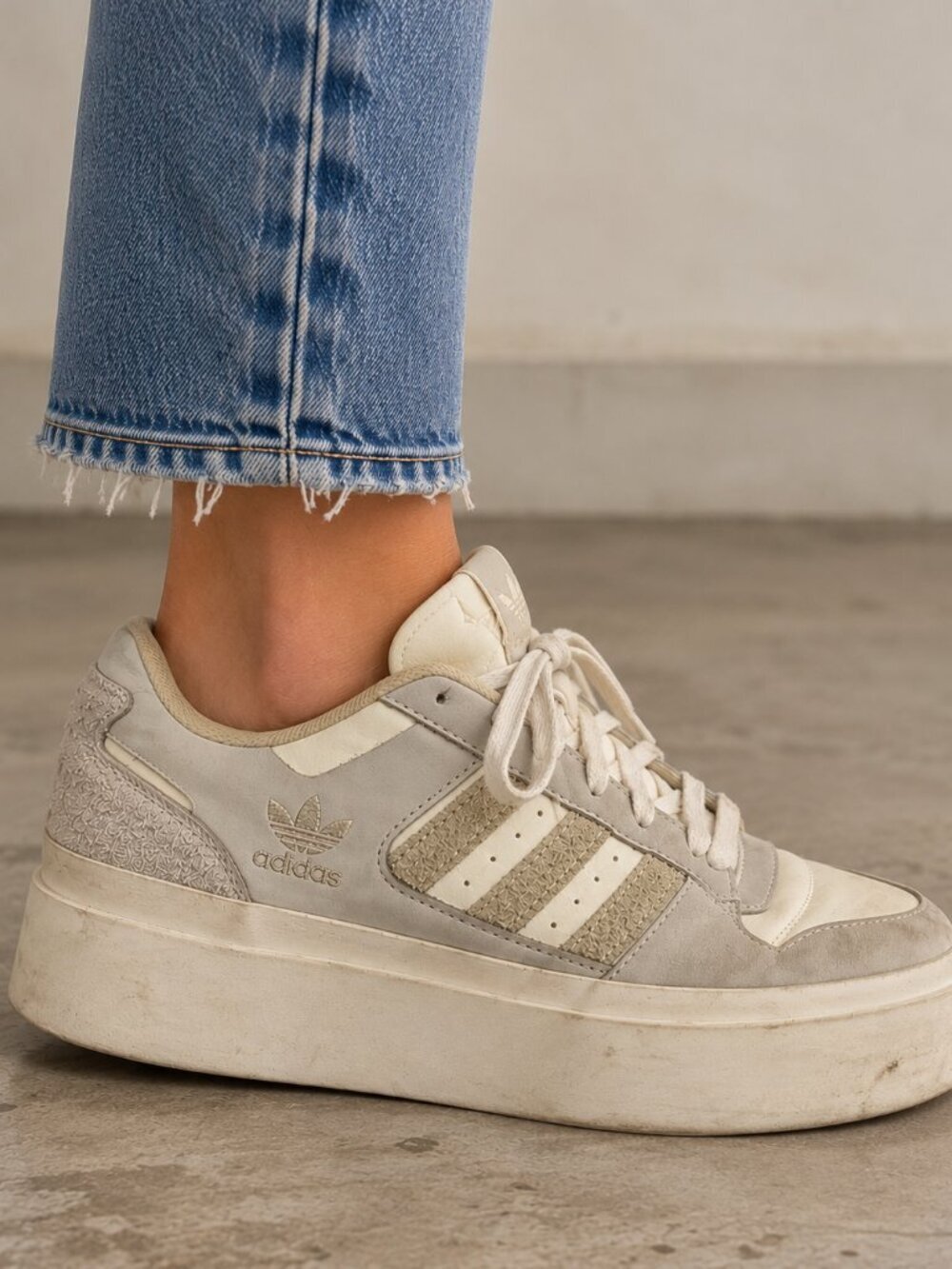 Adidas Forum Bonega Sneakers Core White Sand Strata Size 8.5